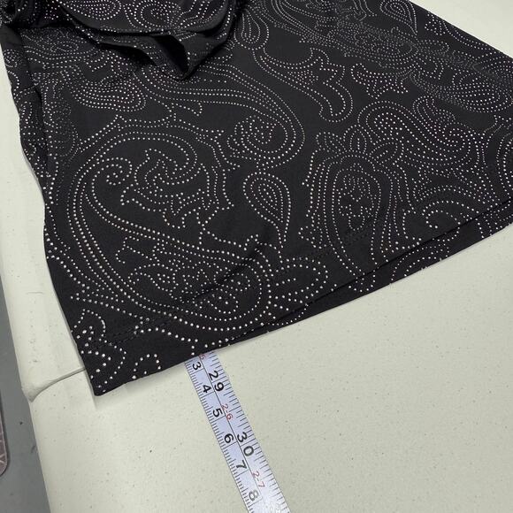 Susan Graver Tunic Womens XL Liquid Knit Metallic Stud Bell Sleeve Top Office - Picture 11 of 13